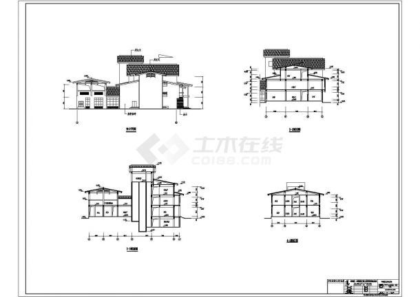 宁海温泉度假别墅设计施工CAD建筑图-图二