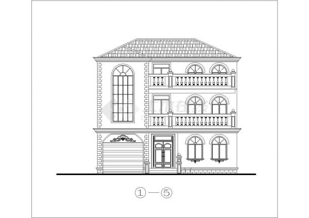 欧式别墅建筑施工设计CAD大样图纸-图一
