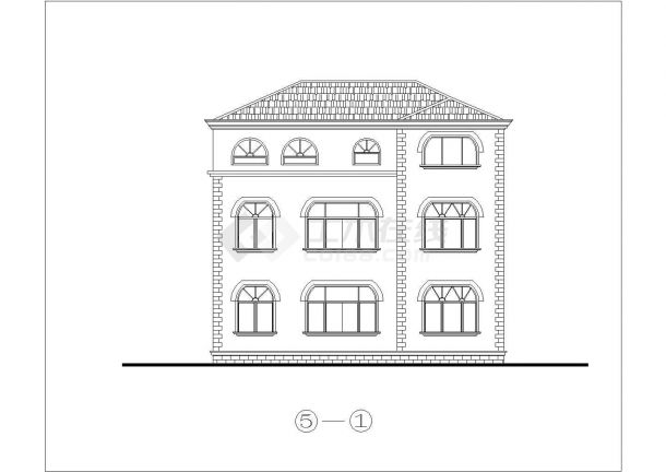 欧式别墅建筑施工设计CAD大样图纸-图二