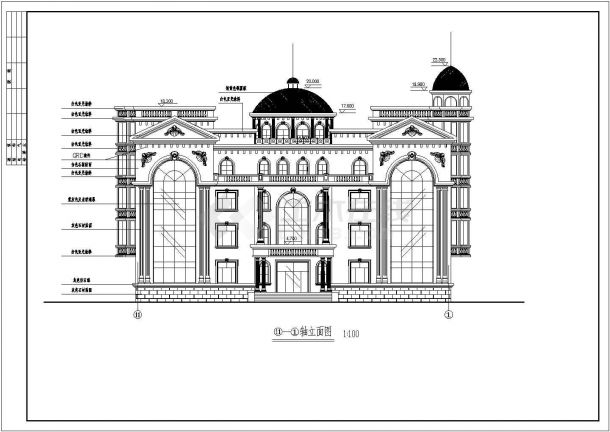 世财滨江文园联体别墅施工设计CAD平立面图-图一