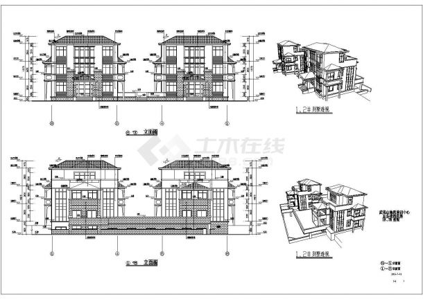 某地区三层楼会所建筑设计施工图纸-图二