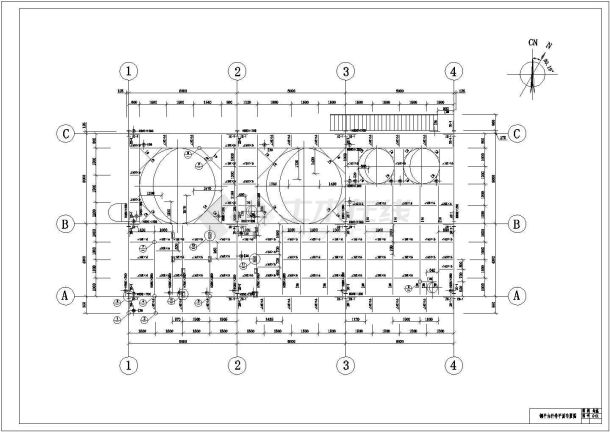某地区钢结构平台（钢结构+花纹钢板）结构图-图一