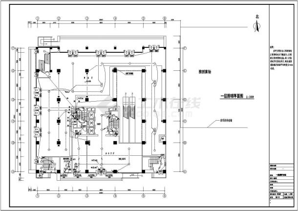 二十层办公楼电气设计CAD施工图-图一