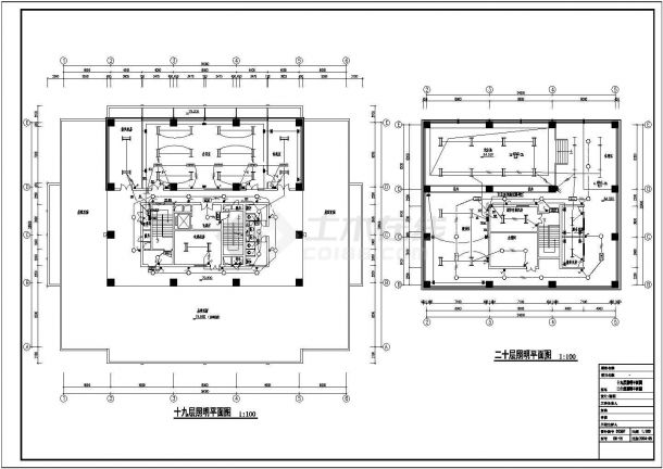 二十层办公楼电气设计CAD施工图-图二