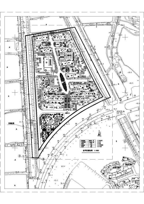 某市内住宅小区总平面规划cad设计施工方案图-图一