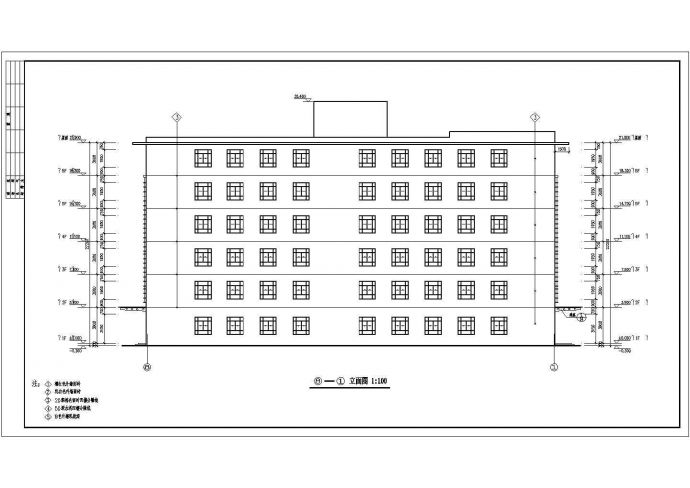 某地六层框架结构办公室建筑方案图_图1