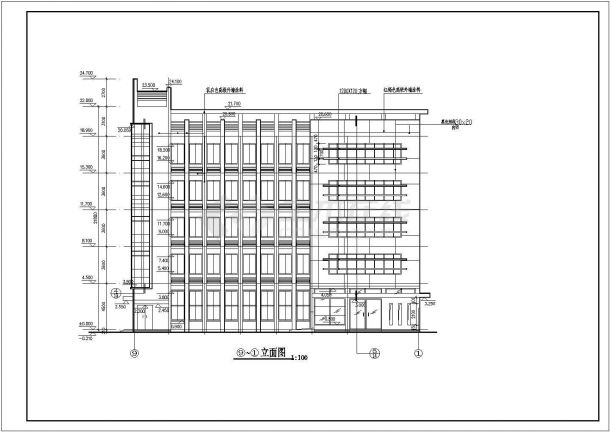 某公司五层框架结构综合宿舍楼建筑设计方案图-图一