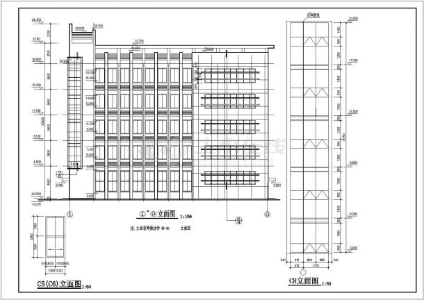 某公司五层框架结构综合宿舍楼建筑设计方案图-图二