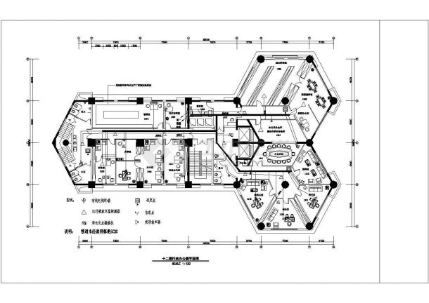 十六层办公楼弱电气设计CAD施工图-图二