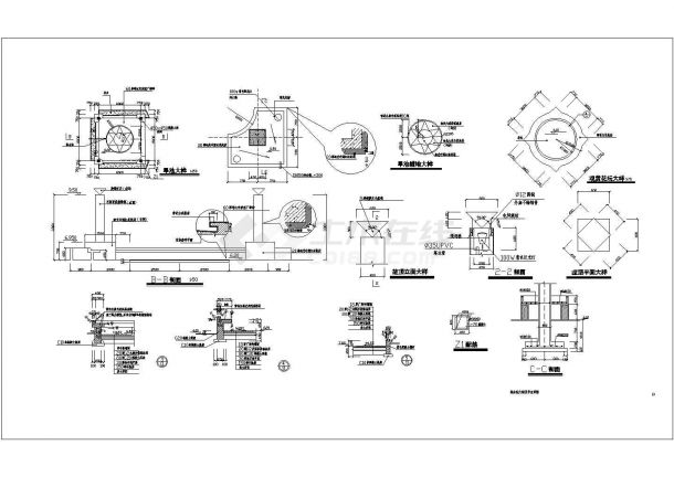 某地区市政广场cad设计施工方案图纸-图二