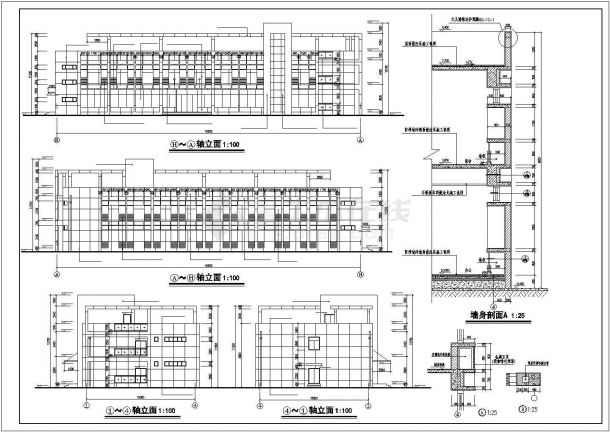 南京某厂区二层办公楼建筑设计施工图-图一