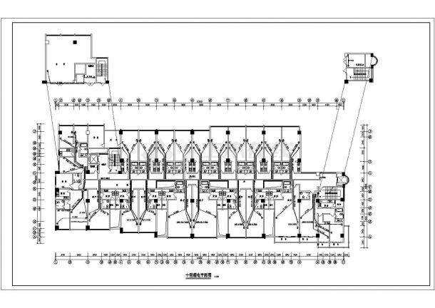 十二层公寓电气施工cad图纸方案-图二