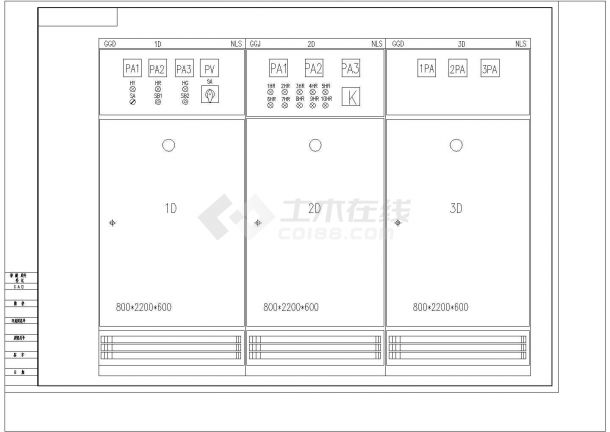 某工程用电6台低压柜电气设计cad详图-图二