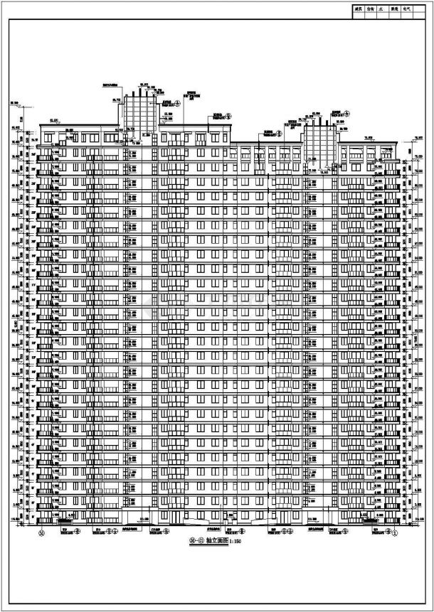 某地区某27层框架结构住宅建筑设计施工图-图二