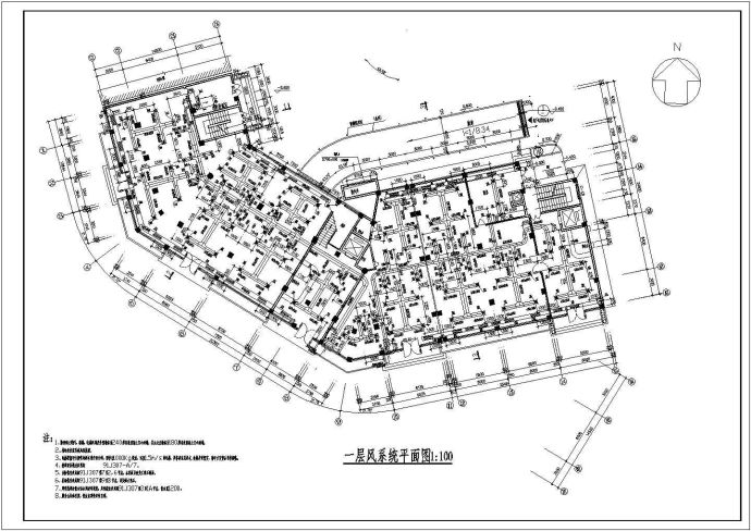 某地区国际五星级宾馆经典暖通cad施工设计图纸_图1