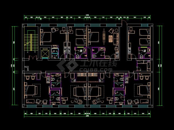 一套自营现代主题宾馆建筑图纸-图二