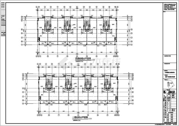 江西省五层宿舍楼砖混结构给排水施工图设计图-图二