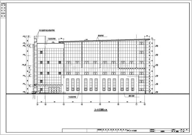 某地五层框架结构高校体育馆建筑设计施工图纸-图二
