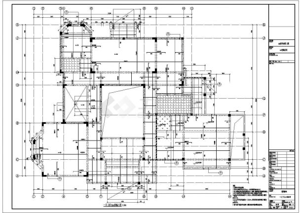 某地二层框架别墅结构设计施工图纸-图一