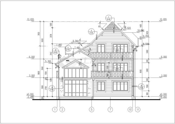 某地十套低层别墅建筑方案参考图带效果-图一