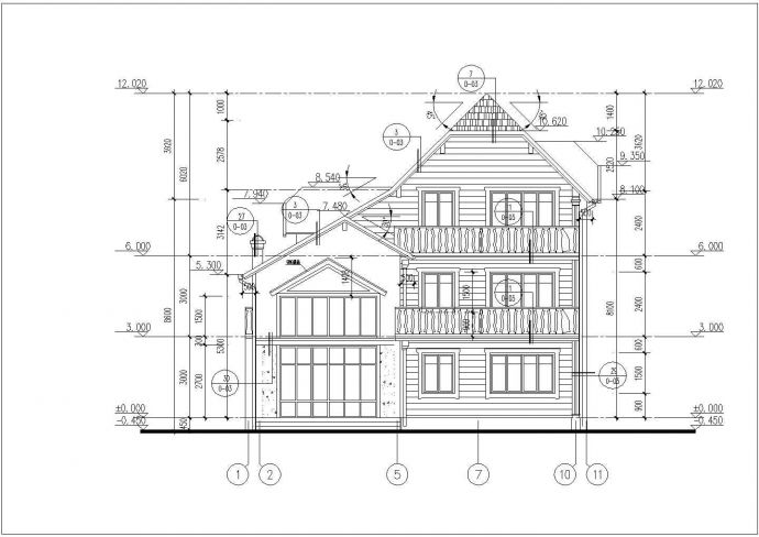 某地十套低层别墅建筑方案参考图带效果_图1