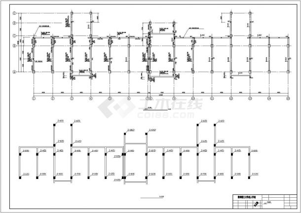 四层框架结构教学楼结构设计图纸（共10张）-图二