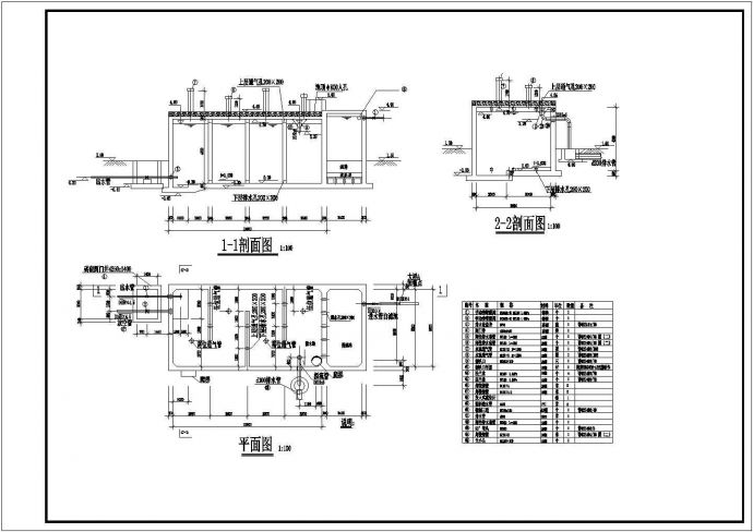 调节池设计建筑施工图纸（共7张）_图1