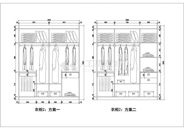 某城市10款衣柜CAD设计全套图纸-图二