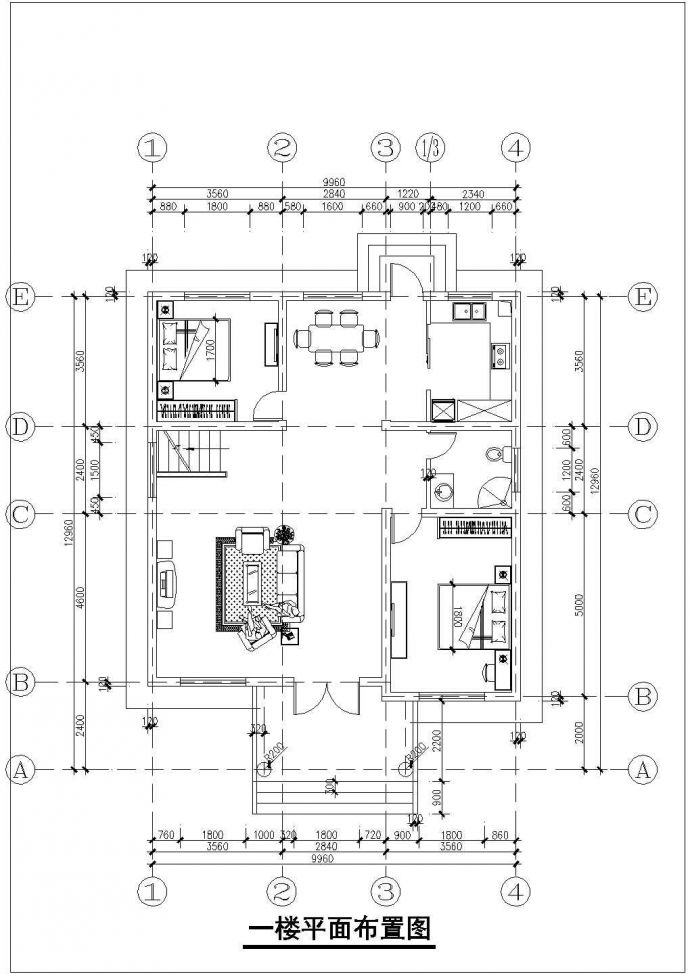 108平方米三层别墅混凝土结构施工图纸_图1