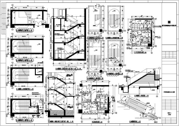 楼梯卫生间设计建筑施工图纸（共3张）-图一