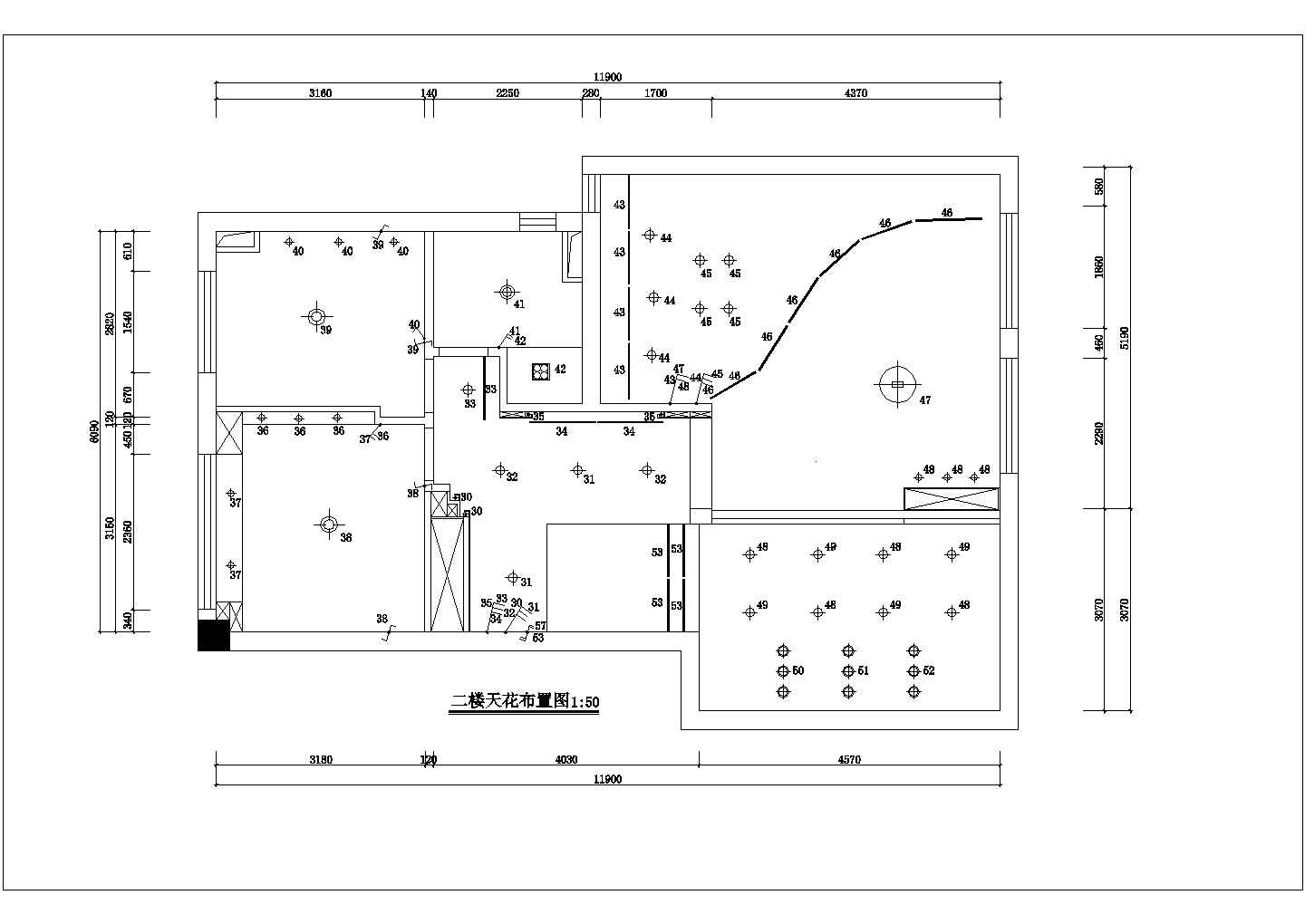 某地三层框架结构别墅装修设计施工图纸