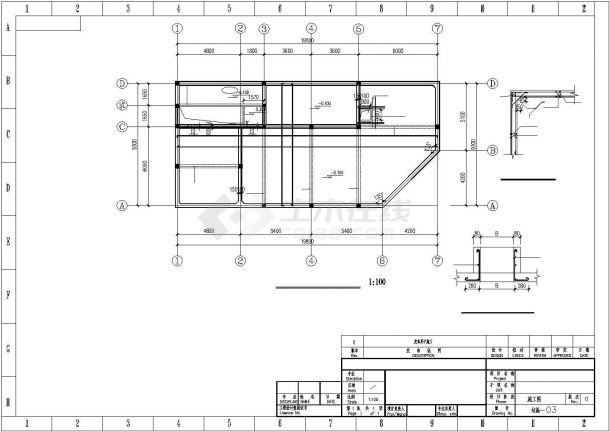泵房水池结构建筑施工图纸（共8张）-图一