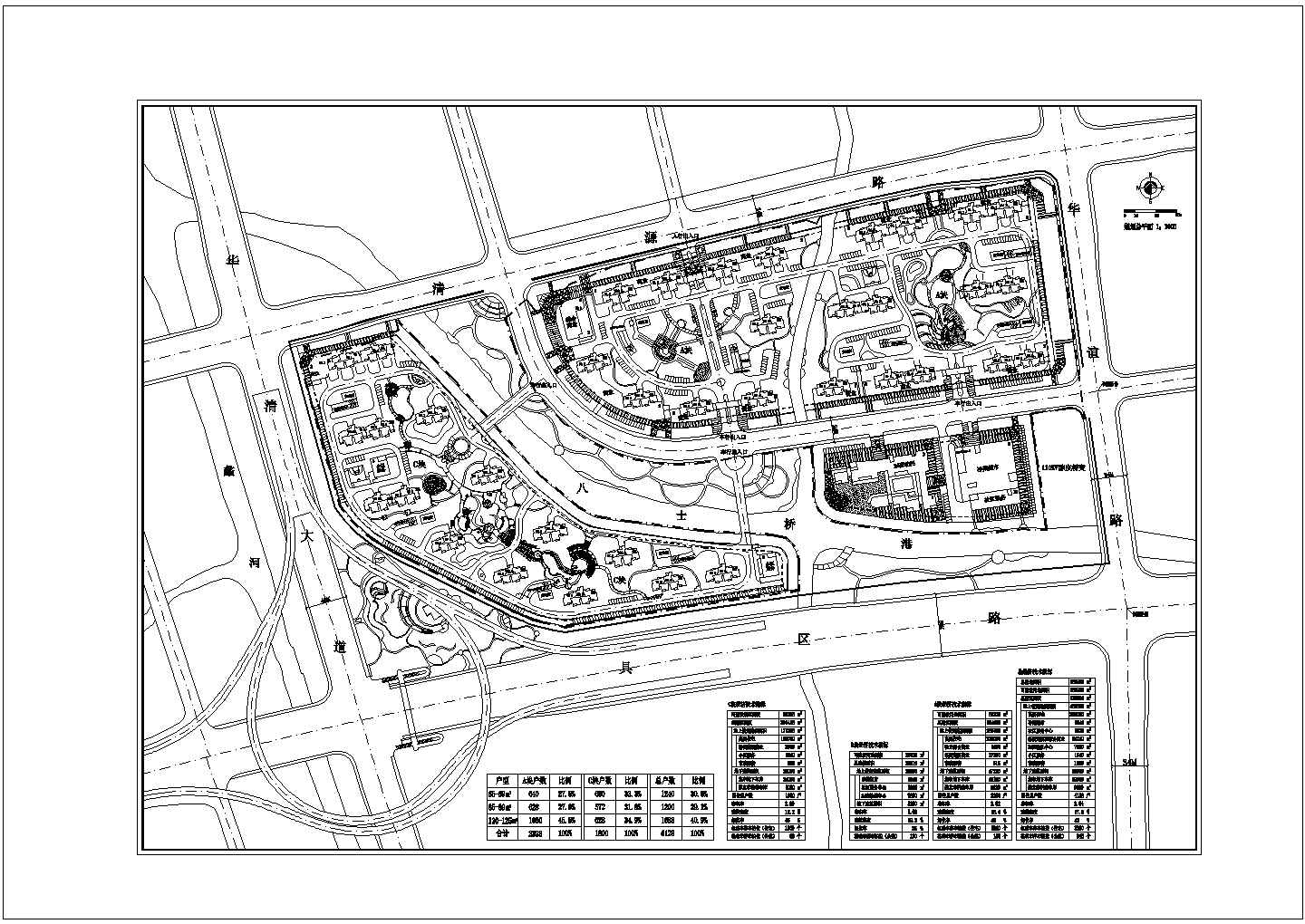 某高层住宅小区总平面建筑规划设计方案图