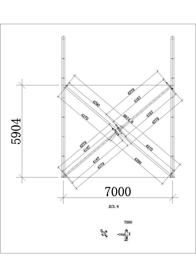 某公司钢钢柱和钢梁结构平面CAD图_图1