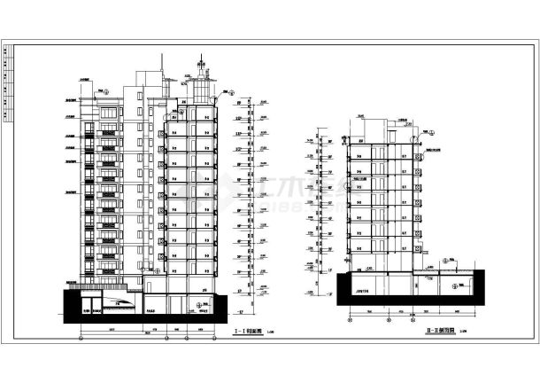 某地十二层框架结构商住楼建筑设计施工图纸-图一