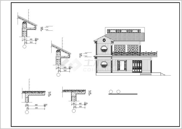 安徽省某地区某茶楼CAD建筑施工图-图二