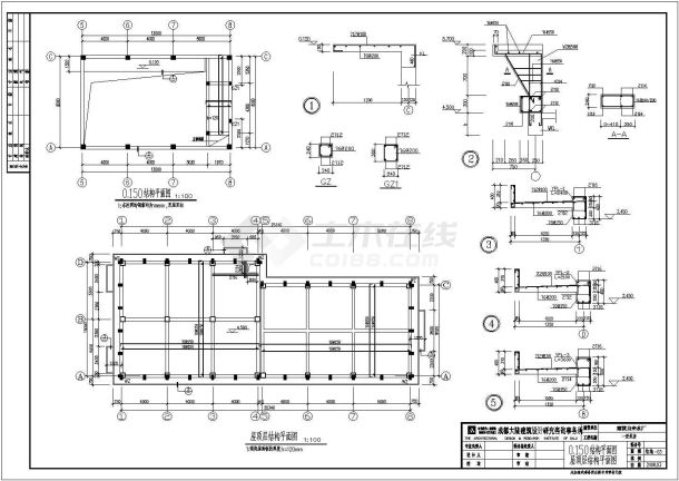 某地自来水厂一级泵房建筑设计施工图-图二