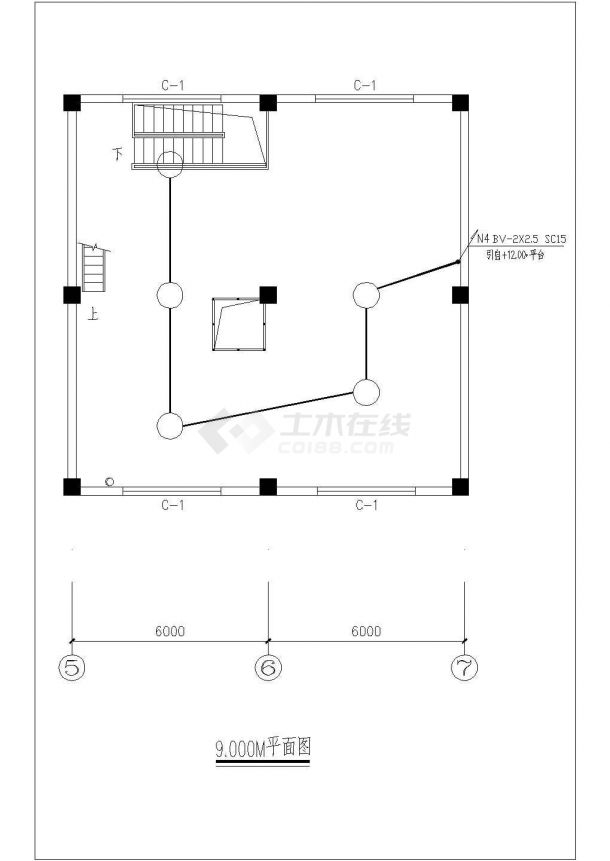 厂房电气照明防雷设计CAD施工图-图二