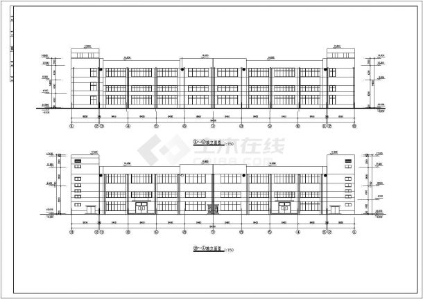 某地多层框架结构厂房建筑设计方案图-图一