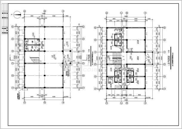 上海3层混凝土框架结构办公楼建筑方案图纸-图二