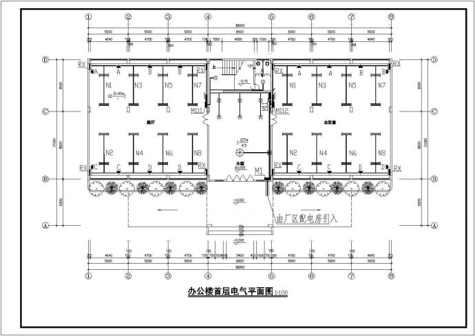 幕墙材料厂电气设计方案CAD施工图_图1