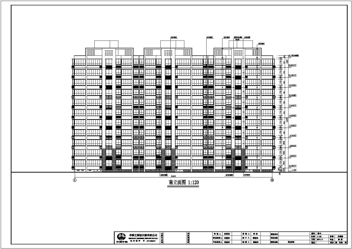 某11层框架结构住宅楼建筑方案设计图