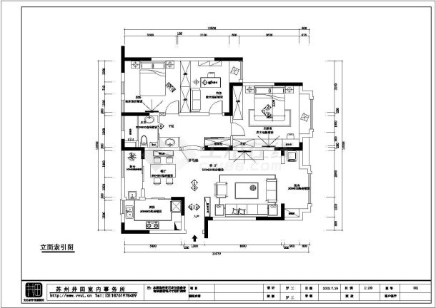 某地三室二厅现代欧式风格装修设计图-图二