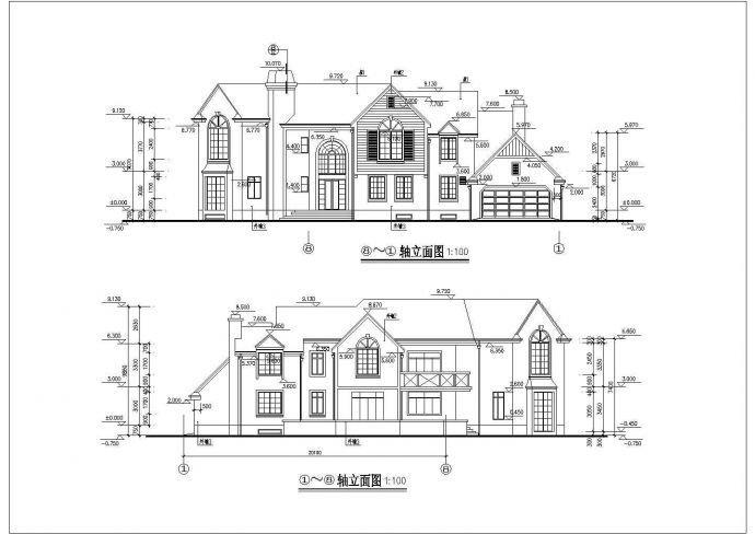 某别墅全套建筑施工CAD设计方案图纸_图1