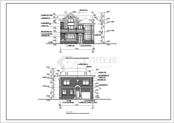 某多层别墅设计方案施工CAD全套图-图二