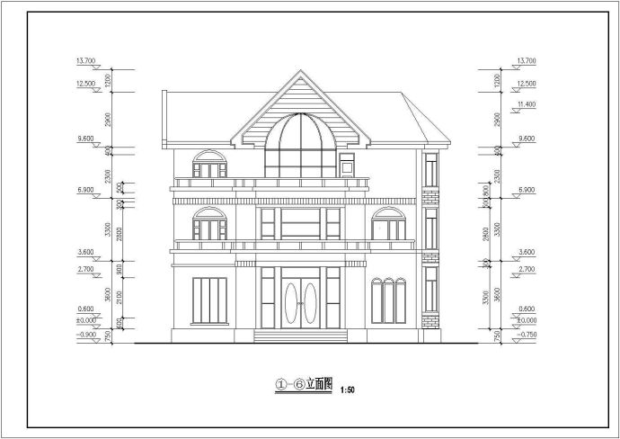 别墅设计扩出施工CAD平立面方案图_图1