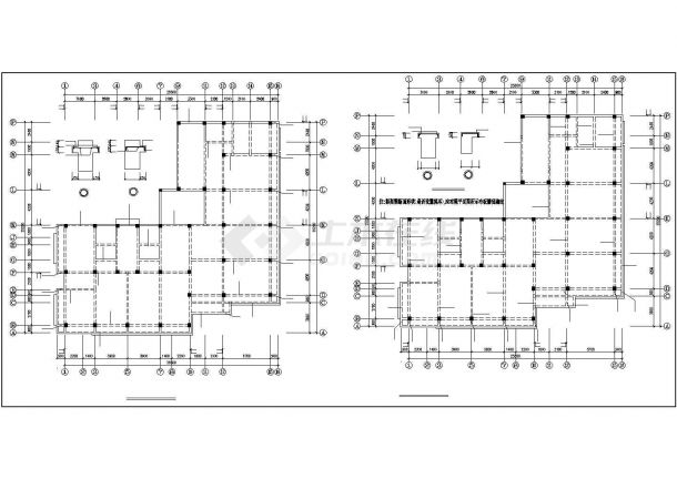 混凝土框架办公楼结构设计图纸（共16张）-图二