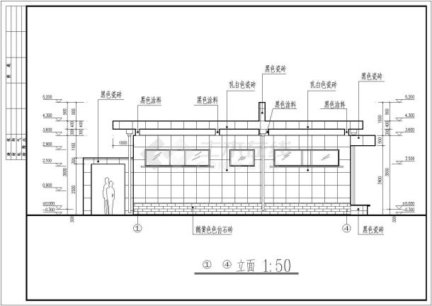 某地小型的砖混公共厕所建筑施工图纸-图一