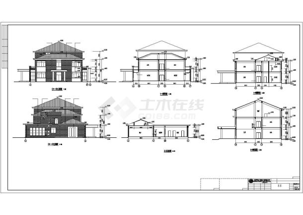 某地区综合楼建筑设计施工cad图-图二