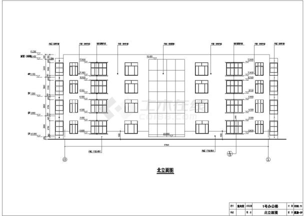 某地多层框架结构办公楼建筑设计施工图-图一